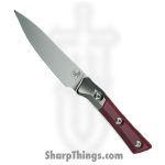 Microtech - 3500B-10MR - 3.5" Paring Knife - Fixed Blade Knife - M390MK Stonewash Paring - G10 - Merlot