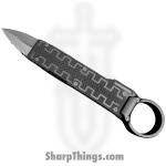 Elishewitz Studio - BB-FS-BKG10 - Black Box - Knife Other - 20CV Coated Dagger Serrated - 7075 Aluminum, G10 Scales - Black - Image 3