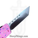 Atomic Knives - DT01SPD-TNSA - UltraLite ATOMIC - OTF Auto - D2 Satin Tanto - Aluminum - Pk Donut - Image 4