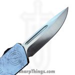 Atomic Knives - DT01SWC-DPSA - UltraLite ATOMIC - OTF Auto - D2 Satin Drop Point - Aluminum - White Camo - Image 4