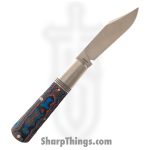 Jack Wolf Knives - GW-BAR-02-CC-MIAMI - Gateway Barlow - Folding Knife - 14C28N Satin Clip Point - CamoCarbon Miami - Black Red Blue - Image 2