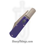 Jack Wolf Knives - GW-BAR-02-G10-PUR-SAW - Gateway Barlow - Folding Knife - 14C28N Satin Clip Point - G10 Sawcut - Purple - Image 3