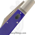 Jack Wolf Knives - GW-BAR-02-G10-PUR-SAW - Gateway Barlow - Folding Knife - 14C28N Satin Clip Point - G10 Sawcut - Purple - Image 5