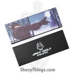 Jack Wolf Knives - GW-BAR-02-G10-PUR-SAW - Gateway Barlow - Folding Knife - 14C28N Satin Clip Point - G10 Sawcut - Purple - Image 6