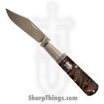 Jack Wolf Knives - GW-BAR-02-KIR-GODDESS - Gateway Barlow - Folding Knife - 14C28N Satin Clip Point - Kirinite Goddess - Black Copper
