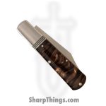 Jack Wolf Knives - GW-BAR-02-KIR-GODDESS - Gateway Barlow - Folding Knife - 14C28N Satin Clip Point - Kirinite Goddess - Black Copper - Image 4