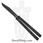 Squid Industries - KRIBBK - Krake Raken V3 - Balisong - AEB-L Coated Bowie - 7075-T6511 Aluminum - Inked Black