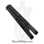 Squid Industries - KRITBK - Krake Raken V3 - Balisong - 410 SS Coated Tanto - 7075-T6511 Aluminum - Inked Black - Image 3