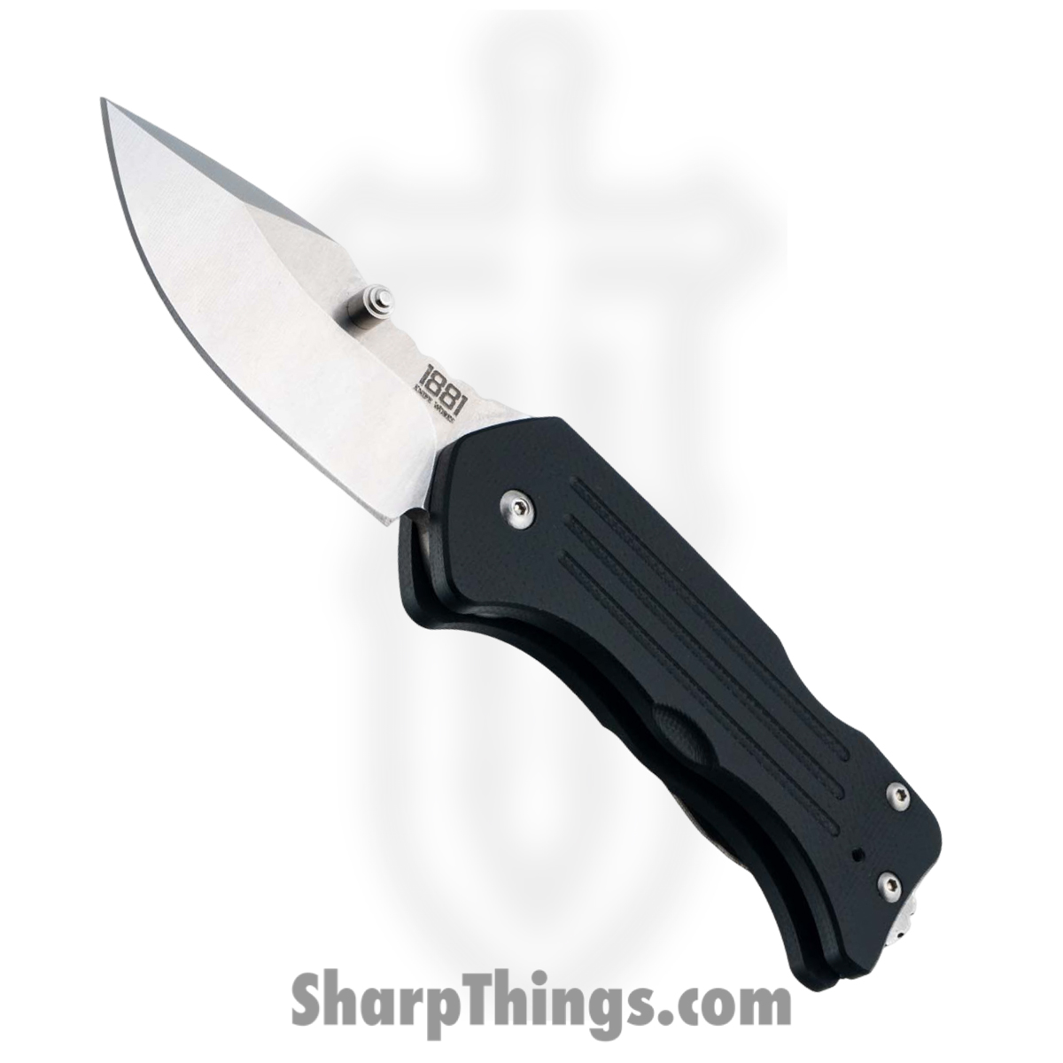 MMS013_1.jpg 1881 Knife Works - MMS013 - Lombard - Folding Knife - S45VN Tumbled Drop Point - G10 - Black - Image 1
