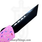 Atomic Knives - DT01SPD-TNBK - UltraLite ATOMIC - OTF Auto - D2 Coated Tanto - Aluminum - Pk Donut - Image 4