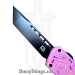 Atomic Knives - DT01SPD-TNBK - UltraLite ATOMIC - OTF Auto - D2 Coated Tanto - Aluminum - Pk Donut - Image 5