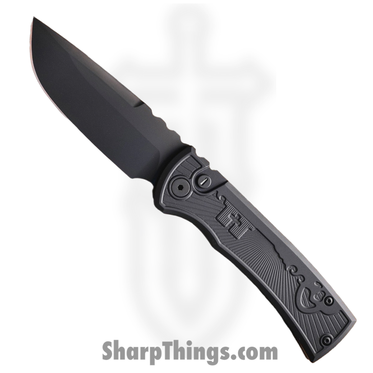 RCR2106-KEY-OP_1.jpg ProTech - RCR2106-KEY OP - Redencion - Automatic Knife - S35VN Coated Drop Point - "Operator Key" Aluminum - Black - Image 1