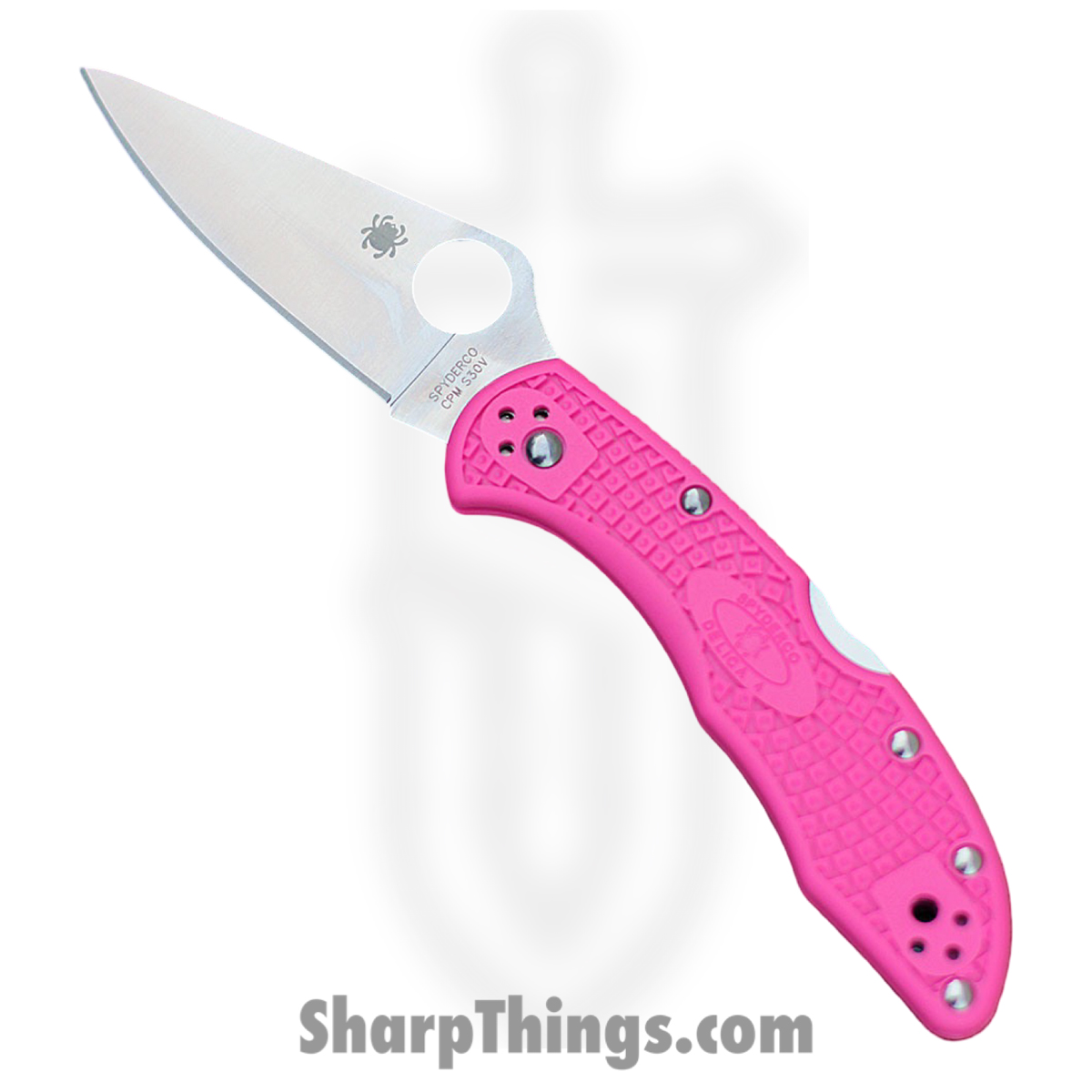 SC11FPPNS30V_1.jpg Spyderco - SC11FPPNS30V - Delica 4 Lightweight - Folding Knife - CPM S30V Satin Drop Point - FRN - Pink - Image 1