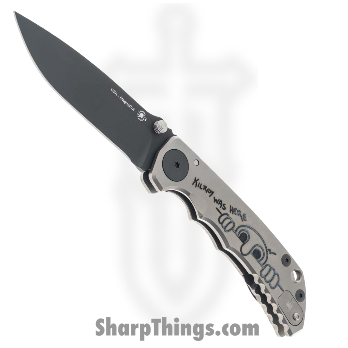 SF5KILR_1.jpg Spartan Blades - SF5KILR - Harsey Custom - Folding Knife - CPM MagnaCut Coated Spear Point - Titanium - Kilroy - Image 1