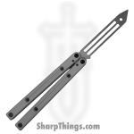 Squid Industries - SQTRSI - Squidtrainer V4 - Balisong - 410 SS Stonewash Trainer - 6061 T6511 Aluminum - Silver - Image 2