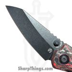 Millit Knives - STEOVBKRDCF - Sharp Things Exclusive Overland Zirblast - Folding Knife - Magnacut Coated Sheepsfoot - Marble Carbon Fiber - Red Black - Image 11