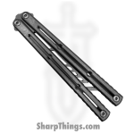 Squid Industries - TIKRTRSW - Krake Raken Trainer - Balisong - 410 SS Stonewash Trainer - 6AL-4V Titanium - Silver - Image 4