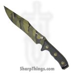 Microtech - 104-1JUCS - Arbiter SS - Fixed Blade Knife - M390 Jungle Camo Recurve Clip Point - G10 - Black