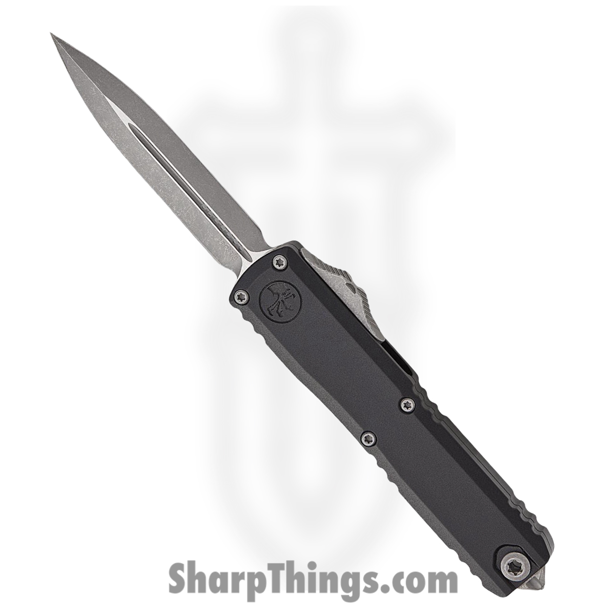 11474-10AP_1.jpg Microtech - 11474-10AP - UTX-70 Gen IV - OTF Auto - M390MK Apocalyptic Dagger - Aluminum - Black - Image 1