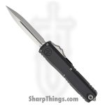 Microtech - 11474-10 - UTX-70 Gen IV - OTF Auto - M390MK Stonewash Dagger - Aluminum - Black