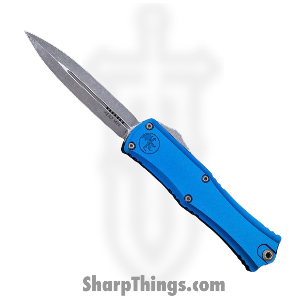 1702M-10APBL_1.jpg Microtech - 1702M-10APBL - Mini Hera II - OTF Auto - M390MK Apocalyptic Dagger - Aluminum - Blue - Image 1