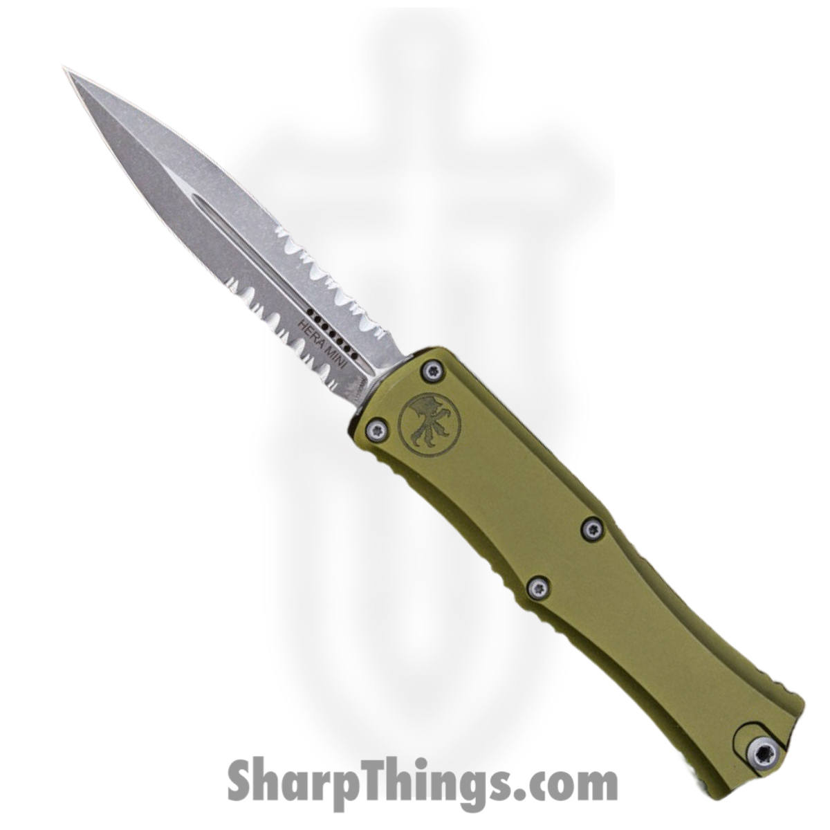 1702M-11APOD_1.jpg Microtech - 1702M-11APOD - Mini Hera II - OTF Auto - M390 Apocalyptic Dagger P/S - Aluminum - OD Green - Image 1