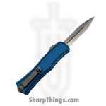 Microtech - 1702M-11BL - Mini Hera II - OTF Auto - M390 Stonewash Dagger P/S - Aluminum - Blue - Image 2