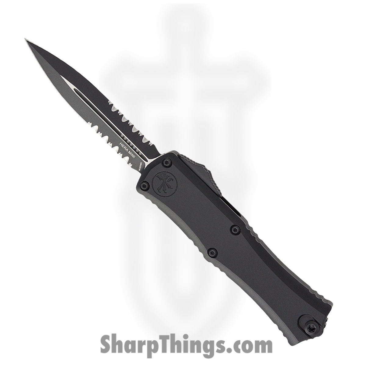 1702M-2T_1.jpg Microtech - 1702M-2T - Mini Hera II Tactical - OTF Auto - M390MK Coated Dagger P/S - Aluminum - Black - Image 1