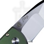 ProTech - 26.Scapegoat.Comp.Cust.003 - Custom Scapegoat Compact - Automatic Knife - 154CM Polished Clip Point - Aluminum - Green - Image 3