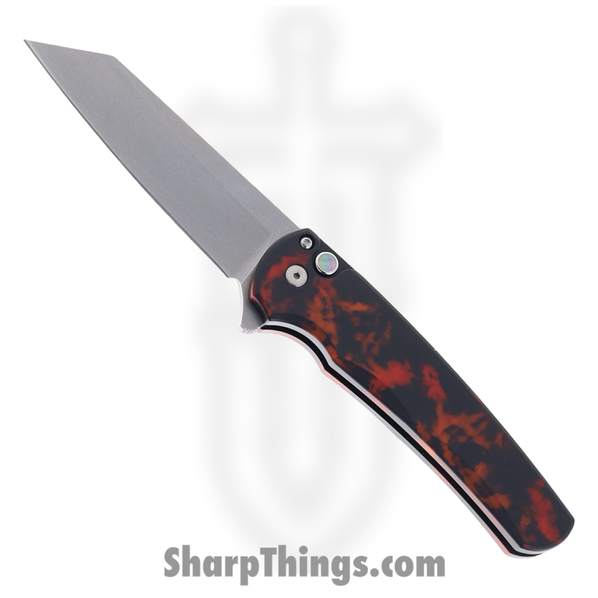 5401-DF_1.jpg ProTech - 5401-DF - Malibu - Folding Knife - CPM MagnaCut Stonewash Reverse Tanto - Aluminum - Del Fuego - Image 1
