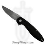 ABW - ABW-M1-SW-BK - Model 1 - Folding Knife - CPM MagnaCut Stonewash Drop Point - 6061-T6 Aluminum - Black