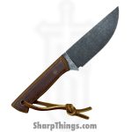 Bald Man K&T - BaldBS2601 - B.A.S.K. Compact - Fixed Blade Knife - 1095 HC Stonewash Drop Point - Vintage Micarta - Brown - Image 2