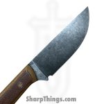 Bald Man K&T - BaldBS2601 - B.A.S.K. Compact - Fixed Blade Knife - 1095 HC Stonewash Drop Point - Vintage Micarta - Brown - Image 5
