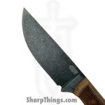 Bald Man K&T - BaldBS2601 - B.A.S.K. Compact - Fixed Blade Knife - 1095 HC Stonewash Drop Point - Vintage Micarta - Brown - Image 6
