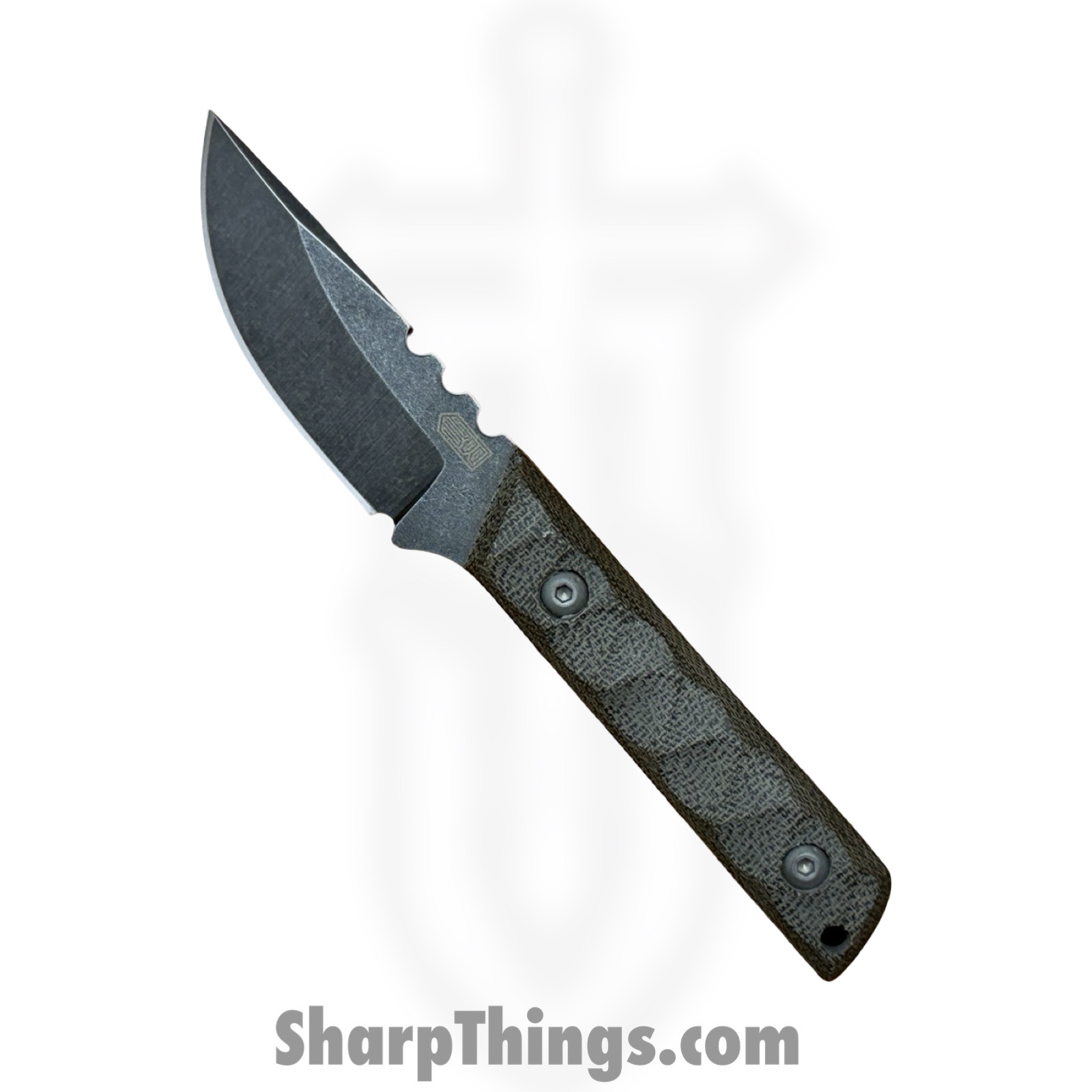 BALDBS2602_1.jpg Bald Man K&T - BaldBS2602 - Thicker Clipper - Fixed Blade Knife - CPM CruWear Stonewash Clip Point - Canvas - OD Green - Image 1