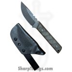 Bald Man K&T - BaldBS2602 - Thicker Clipper - Fixed Blade Knife - CPM CruWear Stonewash Clip Point - Canvas - OD Green - Image 4