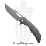 Poikilo Blade - BIO-ARM-STDDSW-398-TI - Armadillo - Folding Knife - Bohler M398 Stonewash Clip Point - Titanium - Dark Stonewash