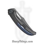 Poikilo Blade - BIO-ARM-STDDSW-398-TI - Armadillo - Folding Knife - Bohler M398 Stonewash Clip Point - Titanium - Dark Stonewash - Image 3