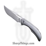 Poikilo Blade - BIO-ARM-STDPSW-398-TI - Armadillo - Folding Knife - Bohler M398 Pearlescent Stonewash Clip Point - Titanium - Natural