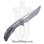 Poikilo Blade - BIO-ARM-STDPSW-398-TI - Armadillo - Folding Knife - Bohler M398 Pearlescent Stonewash Clip Point - Titanium - Natural - Image 2