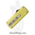 TacKnives - BZ011965-YL - Zipper - Assisted Open Knife - SK5 HC Satin Razor - Ano Aluminum - Yellow - Image 4