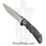 Spartan Blades - SF10 Custom - Harsey Custom - Folding Knife - CPM MagnaCut Stonewash Drop Point - 6AL4V Titanium - Black Plague