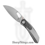 Poikilo Blade - COL-CRA-STDPSW-398-TI - VK Crab - Folding Knife - Bohler M398 Pearlescent Stonewash Drop Point - Titanium - Natural