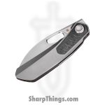 Poikilo Blade - COL-CRA-STDPSW-398-TI - VK Crab - Folding Knife - Bohler M398 Pearlescent Stonewash Drop Point - Titanium - Natural - Image 3