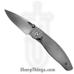 TRM - DLR-ATM-TI-LS - Atom - Folding Knife - CPM MagnaCut Stonewash Drop Point - 3D Contoured "Lizard Skin Scales" Titanium - Silver
