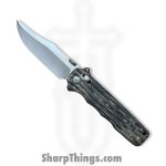 Elishewitz Custom Knives - ECKMacVSOG - Mac V SOG Axis Lock - Folding Knife - S45VN Matte Clip Point - G10 - Burl