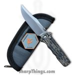 Elishewitz Custom Knives - ECKMacVSOG - Mac V SOG Axis Lock - Folding Knife - S45VN Matte Clip Point - G10 - Burl - Image 12