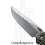Elishewitz Custom Knives - ECKMacVSOG - Mac V SOG Axis Lock - Folding Knife - S45VN Matte Clip Point - G10 - Burl - Image 4