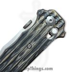 Elishewitz Custom Knives - ECKMacVSOG - Mac V SOG Axis Lock - Folding Knife - S45VN Matte Clip Point - G10 - Burl - Image 7