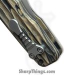 Elishewitz Custom Knives - ECKMacVSOG - Mac V SOG Axis Lock - Folding Knife - S45VN Matte Clip Point - G10 - Burl - Image 9